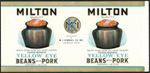 #ZLCA311 - Milton Oven-Baked Beans with Pork Can Label - Lawrence, MA