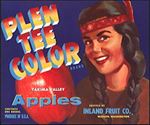#ZLC415 - Plen Tee Color Apple Crate Label with Indian Maiden - Blue Version