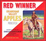 #ZLC160 - Red Winner Apple Crate Label with Indian Maiden