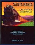 #ZLC410 - Santa Maria California Vegetables Crate Label with Santa Maria Valley Train