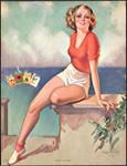 Old Vintage - Accent on Youth - Pinup Advertising Calendar for Cigarette Brands - Signed Bradshaw Crandell