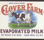#ZLCA112 - Smaller Clover Farm Evaporated Milk Can Label with Cow Image