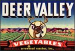 ZLSH405 - Old Deer Valley Vegetables Crate Labels - Nice Deer Image