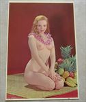 Old Vintage 1960's - ALOHA - Pinup Calendar Print - Hawaiian Theme