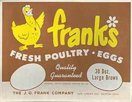 Lot of 10 - Franks Egg Crate Labels