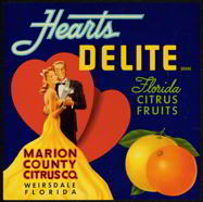 #ZLC152 - Hearts Delite Florida Citrus Label
