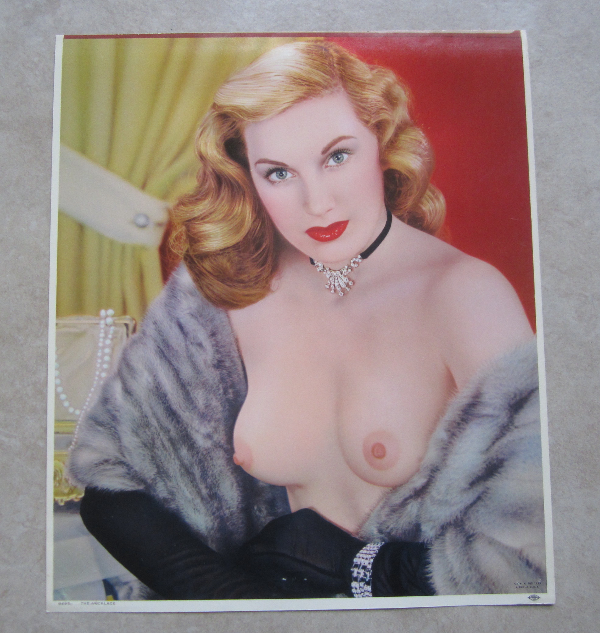 Old Vintage 1955 - THE NECKLACE - Pinup Calenda...