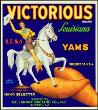 #ZLC086 - Victorious Louisiana Yam Crate Label