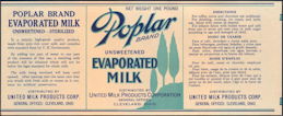 #ZLCA090 - Poplar Evaporated Milk Label