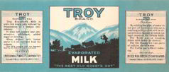 #ZLCA072 - Troy Brand Evaporated Milk Label