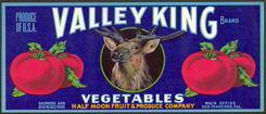 #ZLC192 - Valley King Vegetable Crate Label